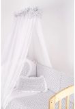 Baldachin patut, alb cu buline bluemarin, 300x160 cm