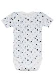 Body maneca scurta, alb cu labute albastre