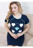 Camasa alaptat, bumbac, Raluca, Hearts, bleumarin