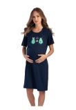 Camasa pentru alaptat, bumbac, Grow positive thoughts, bleumarin