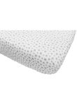 Cearceaf Prichindel, patut 120x60 cm, alb cu stelute gri