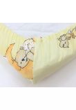 Cearceaf Prichindel, patut 120x60 cm, ursuletul somnoros, galben