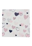 Cearceaf Prichindel, patut, alb cu inimioare roz 120x60 cm