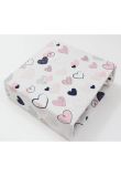 Cearceaf Prichindel, patut, alb cu inimioare roz 120x60 cm