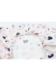 Cearceaf Prichindel, patut, alb cu inimioare roz 120x60 cm
