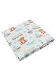 Cearceaf Prichindel, patut, Ursulet si trenulet, multicolor, 140x70 cm