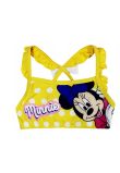 Costum de baie 2 piese, 82% poliester, Minnie Mouse, galben cu buline