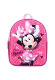 Ghiozdan poliester, 3D, Love Minnie cu buline, roz, 32 x 11 x 26 cm