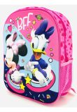 Ghiozdan poliester, 3D, Minnie and Daisy, BFF, roz, 32x11x28 cm