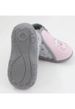 Incaltaminte interior, material textil, cu fermoar, roz cu pisica
