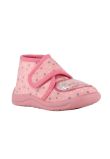 Incaltaminte material textil, cu scai, Love Stars, roz