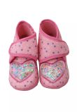Incaltaminte material textil, cu scai, Love Stars, roz
