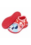 Incaltaminte material textil, cu scai, Minnie Mouse cu fundita, rosu