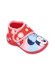 Incaltaminte material textil, cu scai, Minnie Mouse cu fundita, rosu