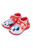Incaltaminte material textil, cu scai, Minnie Mouse cu fundita, rosu