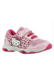 Incaltaminte sport cu beculet, material textil, Hello Kitty, roz