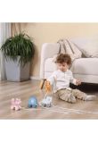 Jucarie educativa pentru copii, din lemn Ursuletul teddy, gri