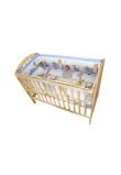 Lenjerie  3 piese animalute albastra, 120x 60