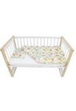 Lenjerie 3 piese, bumbac, Bufnite si caprioare, multicolor, 120x60cm