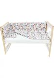 Lenjerie 4 piese, Prichindel, cu masinute, 120x60cm
