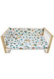 Lenjerie 5 piese, bumbac, animalute in jungla, 120x60 cm, multicolor