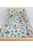 Lenjerie 5 piese, bumbac, animalute in jungla, 120x60 cm, multicolor