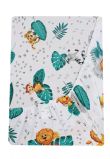 Lenjerie 5 piese, bumbac, animalute in jungla, 120x60 cm, multicolor