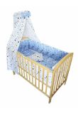 Lenjerie 6 piese, 2 fete, Stelutele albastre, cu baldachin, multicolor, 140x70 cm