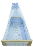 Lenjerie 6 piese, Prichindel, Ursulet sir albastru,120x60cm