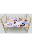 Lenjerie patut, 3 piese, Minnie si Mickey, roz, 120 x 60 cm