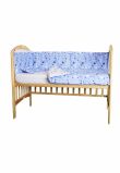 Lenjerie patut, 4 piese, 2 fete, stelutele albastre, 120 x 60 cm