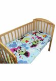 Lenjerie patut 7 piese, Maxi, Minnie si Mickey, albastru, 120x60cm