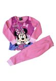 Pijama maneca lunga, din plus, Minnie Mouse cu fundita, roz