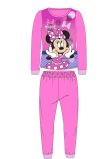 Pijama maneca lunga, din plus, Minnie Mouse cu fundita, roz