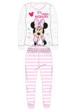 Pijama ML, bumbac, cu imprimeu, gri cu dungi roz