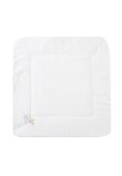 Port bebe multifunctional, minky, alb cu ingeras albastru
