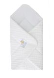 Port bebe multifunctional, minky, alb cu ingeras albastru