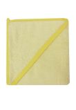 Prosop cu gluga, bumbac, galben, 75 x 75 cm