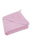 Prosop cu gluga, bumbac, roz cu buline, 80 x 100 cm