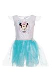 Rochie tutu Minnie, albastra cu sclipici argintiu