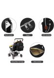 Rucsac pentru mamici, cu mufa USB, negru cu buline mari