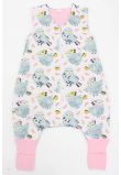 Sac de dormit, vara, cu picioare, Bufi, multicolor