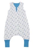 Sac de dormit, vara, cu picioare, Luna si stele, albastru