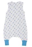 Sac de dormit, vara, cu picioare, Luna si stele, albastru