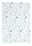 Saltea de infasat fara intaritura, Alb cu stelute mari gri,70x50x5 cm