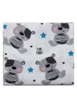 Scutec bumbac, Cute teddy, alb cu gri, 80x70 cm
