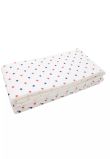 Set 2 aparatori, bumbac, stelute rosii si bleumarin, 120x60 cm, alb