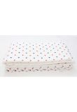 Set 2 aparatori, bumbac, stelute rosii si bleumarin, 120x60 cm, alb