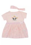 Set 2 piese, rochie si bentita, Minnie cu inimioare, roz