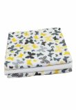 Set 3 scutece, bumbac fluturasi gri si galbeni, 80x70cm